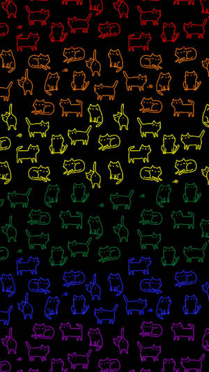 Lgbt Themed Cat Patterns Wallpaper