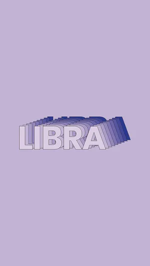 Libra Purple Lettering Wallpaper