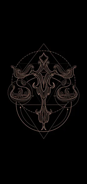 Libra Zodiac Line Work Wallpaper