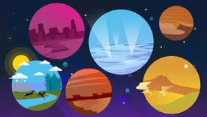Life In Universe Vector Art Wallpaper