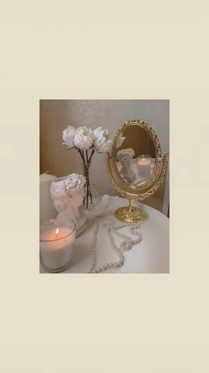 Light Academia Aesthetic Desk Mirror Wallpaper