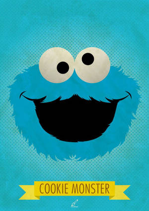 Light Blue Cookie Monster Art Wallpaper
