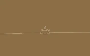 Light Brown Aesthetic Cup Doodle Art Wallpaper