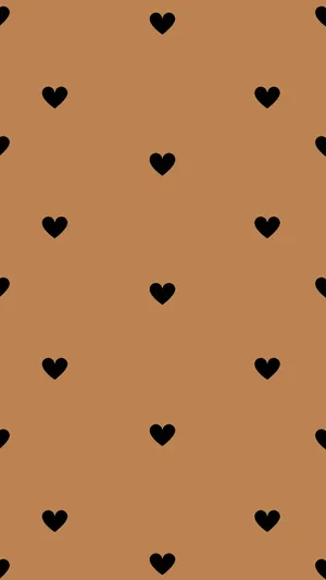 Light Brown Hearts Pattern Wallpaper