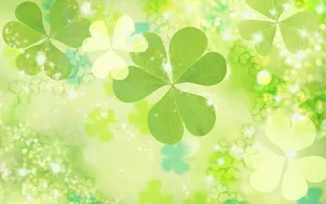 Light Green Clovers St Patrick's Day Wallpaper