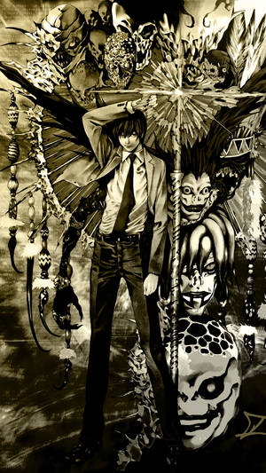 Light On Poster Death Note Iphone Wallpaper