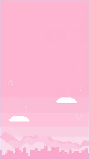 Light Pink Aesthetic Pixel Art Wallpaper