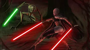 Light Saber Duel General Grievous Wallpaper