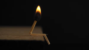 Lighted Matchstick On Black Pc Wallpaper