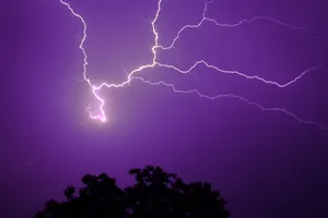 Lightning In Purple Aesthetic Sky Wallpaper