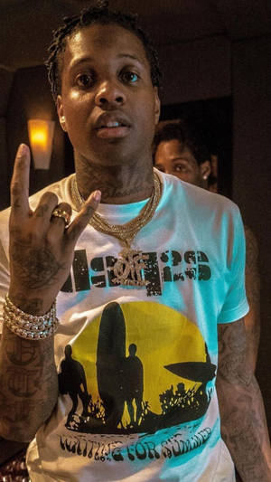 Lil Durk Rapper Hand Sign Wallpaper