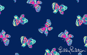 Lilly Pulitzer Blue Butterfly Wallpaper