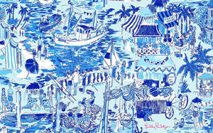 Lilly Pulitzer Blue City Wallpaper