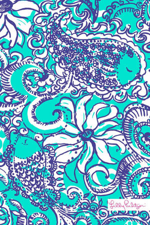 Lilly Pulitzer Cyan Art Wallpaper