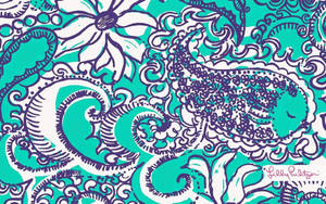 Lilly Pulitzer Floral Teal Wallpaper