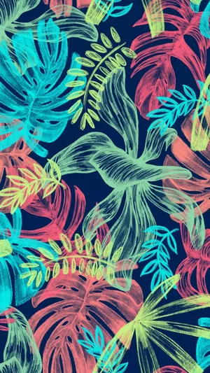 Lilly Pulitzer Iphone Leaves Wallpaper