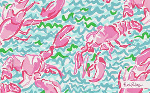 Lilly Pulitzer Pink Lobsters Wallpaper