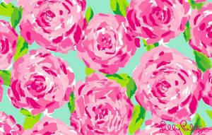 Lilly Pulitzer Pink Roses Wallpaper