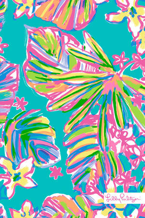 Lilly Pulitzer Rainbow Leaves Wallpaper