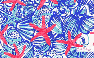 Lilly Pulitzer Red Starfish Wallpaper