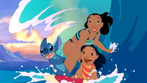 Lilo And Stitch Surfing Wallpaper