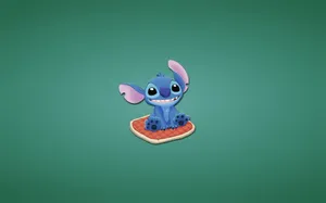 Lilo Stitch Sitting On A Rug Wallpaper