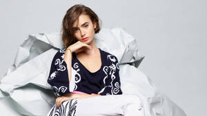 Lily Collins In Chic Photoshoot Wallpaper