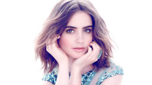 Lily Collins With Short Hair Wallpaper
