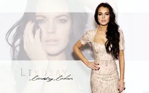 Lindsay Lohan In A Tight Dress Wallpaper