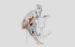 Line Art Abstract Drawing Wallpaper