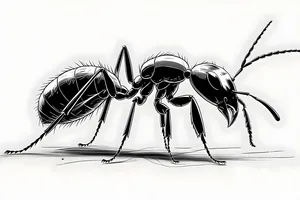 Line Art Ant Wallpaper