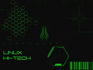 Linux Desktop Graphic Layout In Neon Green Wallpaper
