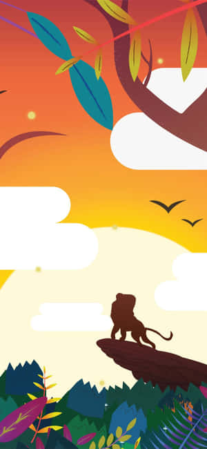 Lion King Sunset Silhouette Wallpaper