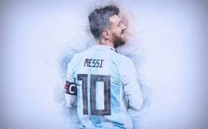 Lionel Messi Argentina Football Drawing Wallpaper