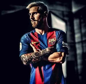 Lionel Messi Staying Cool Under Pressure Wallpaper