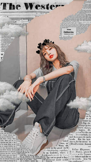 Lisa Newspaper Blackpink Aesthetic Wallpaper