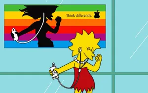 Lisa Simpson Adorned In Her Signature Yellow Dress Wallpaper