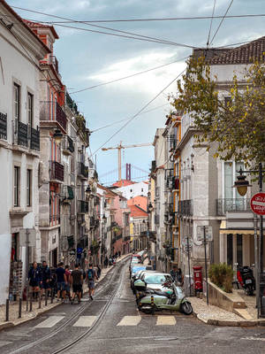 Lisbon Street View Wallpaper