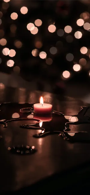 Lit Candle Iphone Dark Wallpaper