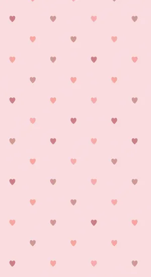 Little Pastel Pink Heart Shapes Wallpaper