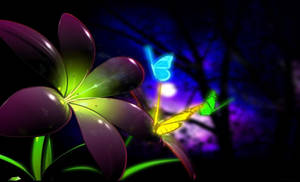 Live 3d Glowing Flower Wallpaper