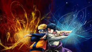 Live Naruto Sasuke Orange And Blue Wallpaper