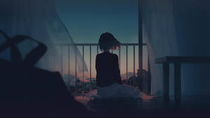 Lo Fi Alone Window Girl Wallpaper