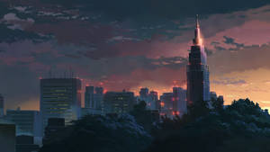 Lo Fi Anime City Wallpaper