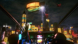 Lo Fi Anime Flying Cars Wallpaper