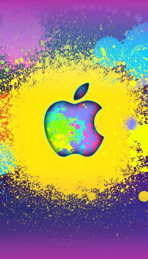 Logo With Yellow Paint Amazing Apple Hd Iphone Wallpaper