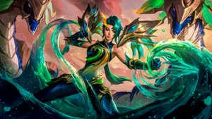 Lol 1920 X 1080 Gaming Karma Water Dragons Wallpaper