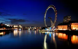 London Eye At Night With City Lights Wallpaper