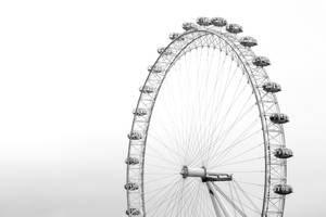 London Eye White Minimalist Wallpaper