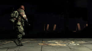 Lone_ Wanderer_in_ Ruins Wallpaper